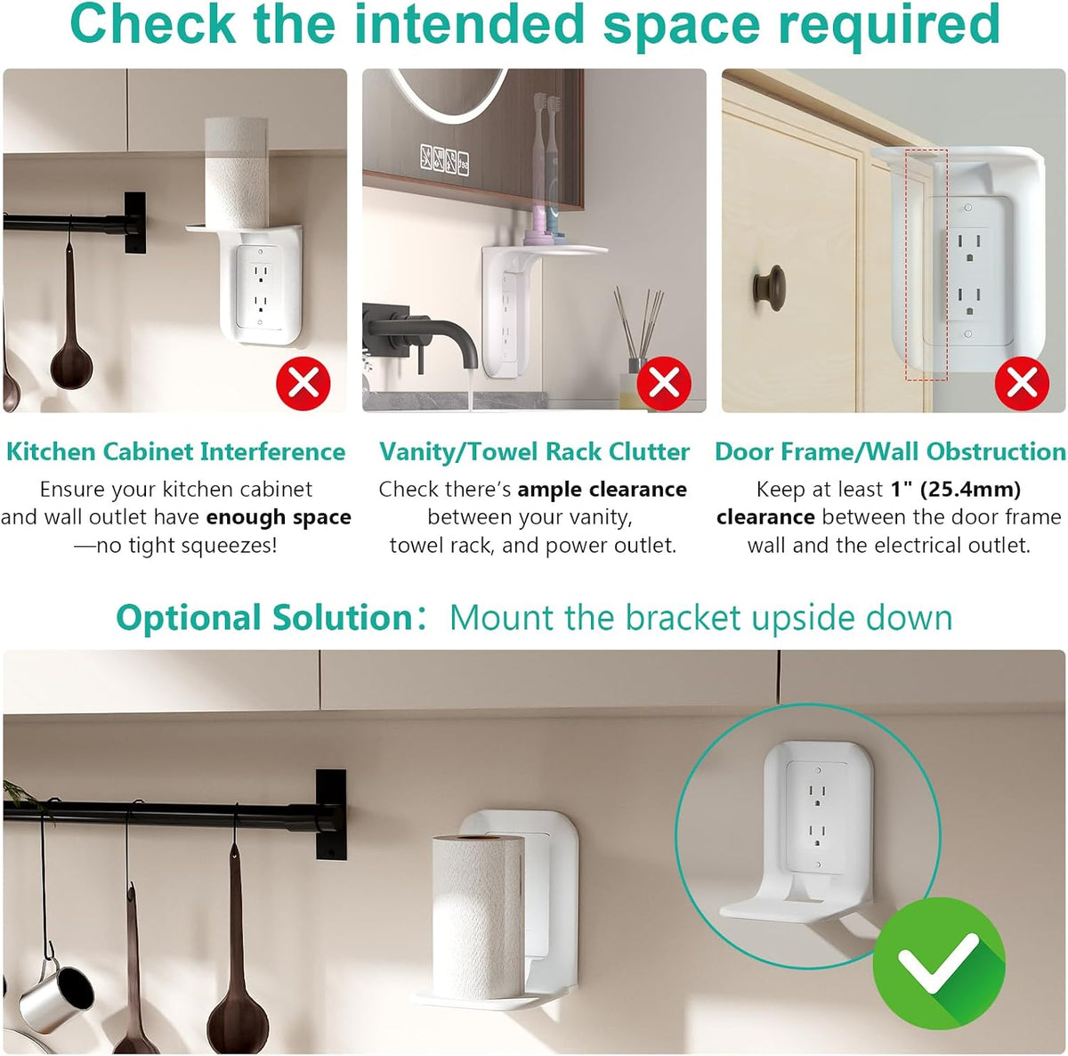 Outlet Shelf Wall Holder, Bathroom Shelf for Smart Home Decor