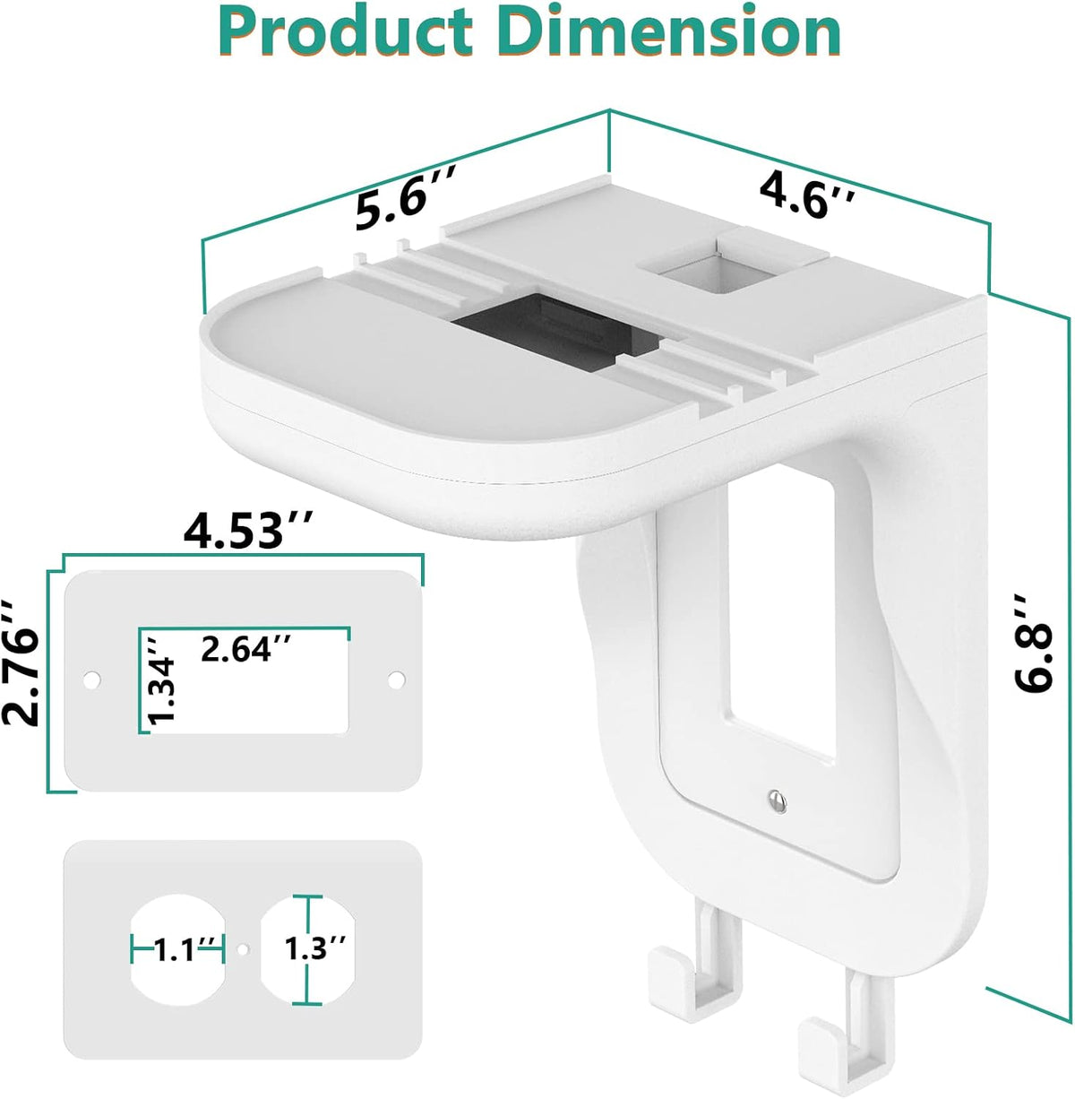 Outlet Shelf Wall Holder, Bathroom Shelf for Smart Home Decor