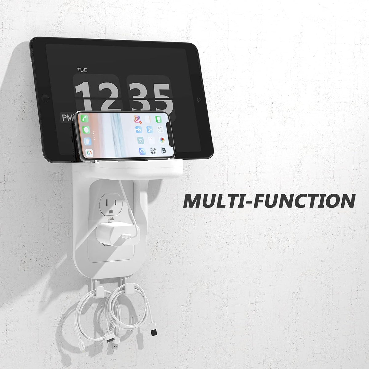 Outlet Shelf Wall Holder, Bathroom Shelf for Smart Home Decor