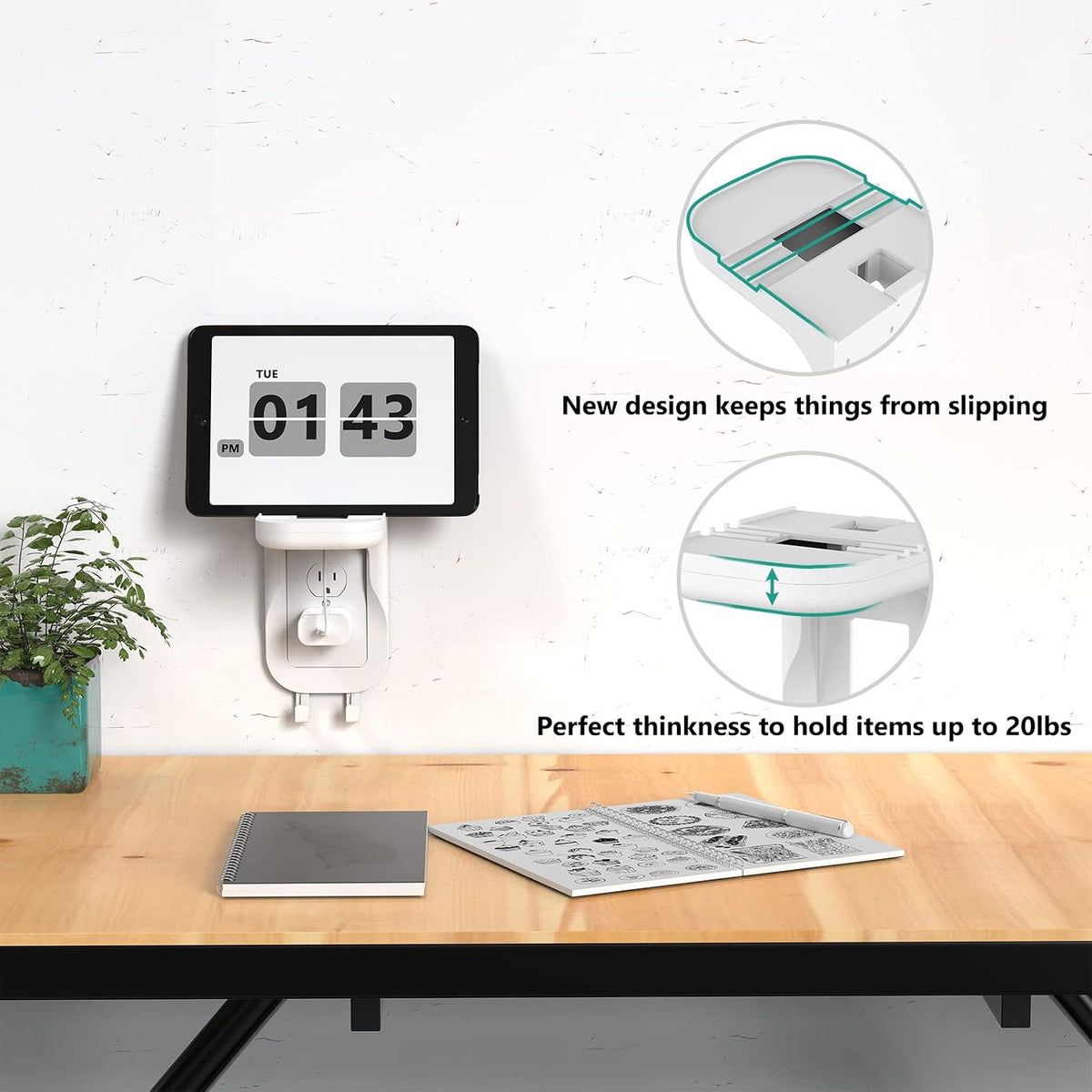 Outlet Shelf Wall Holder, Bathroom Shelf for Smart Home Decor