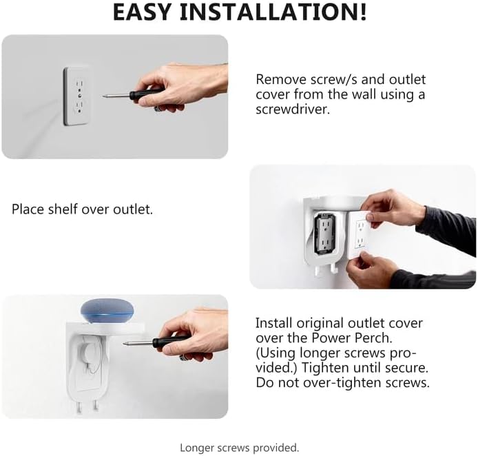 Outlet Shelf Wall Holder, Bathroom Shelf for Smart Home Decor