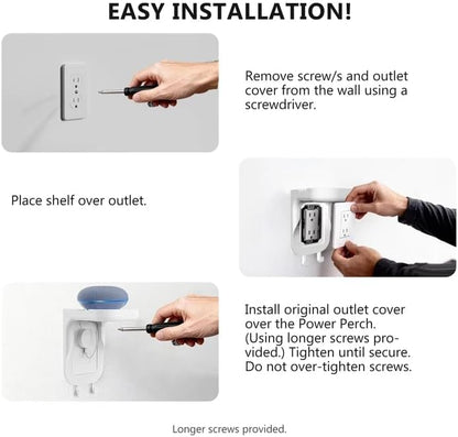 Outlet Shelf Wall Holder, Bathroom Shelf for Smart Home Decor