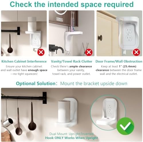 Outlet Shelf Wall Holder, Bathroom Shelf for Smart Home Decor