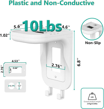 Outlet Shelf Wall Holder, Bathroom Shelf for Smart Home Decor