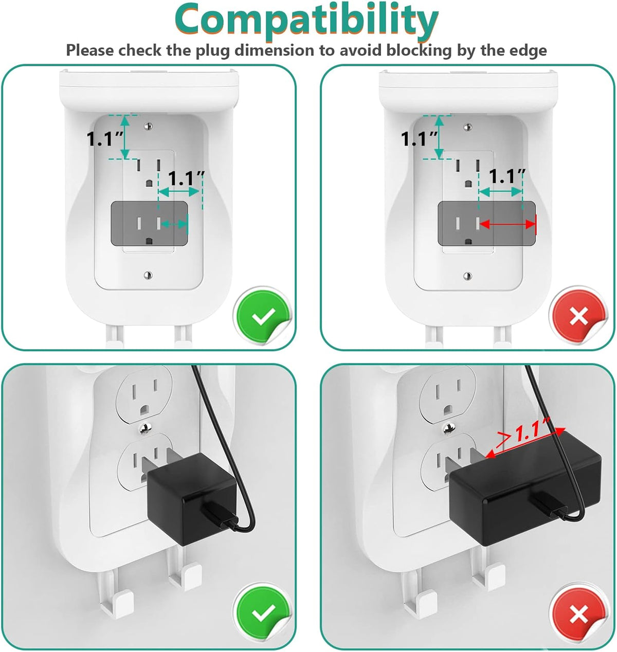 Outlet Shelf Wall Holder, Bathroom Shelf for Smart Home Decor