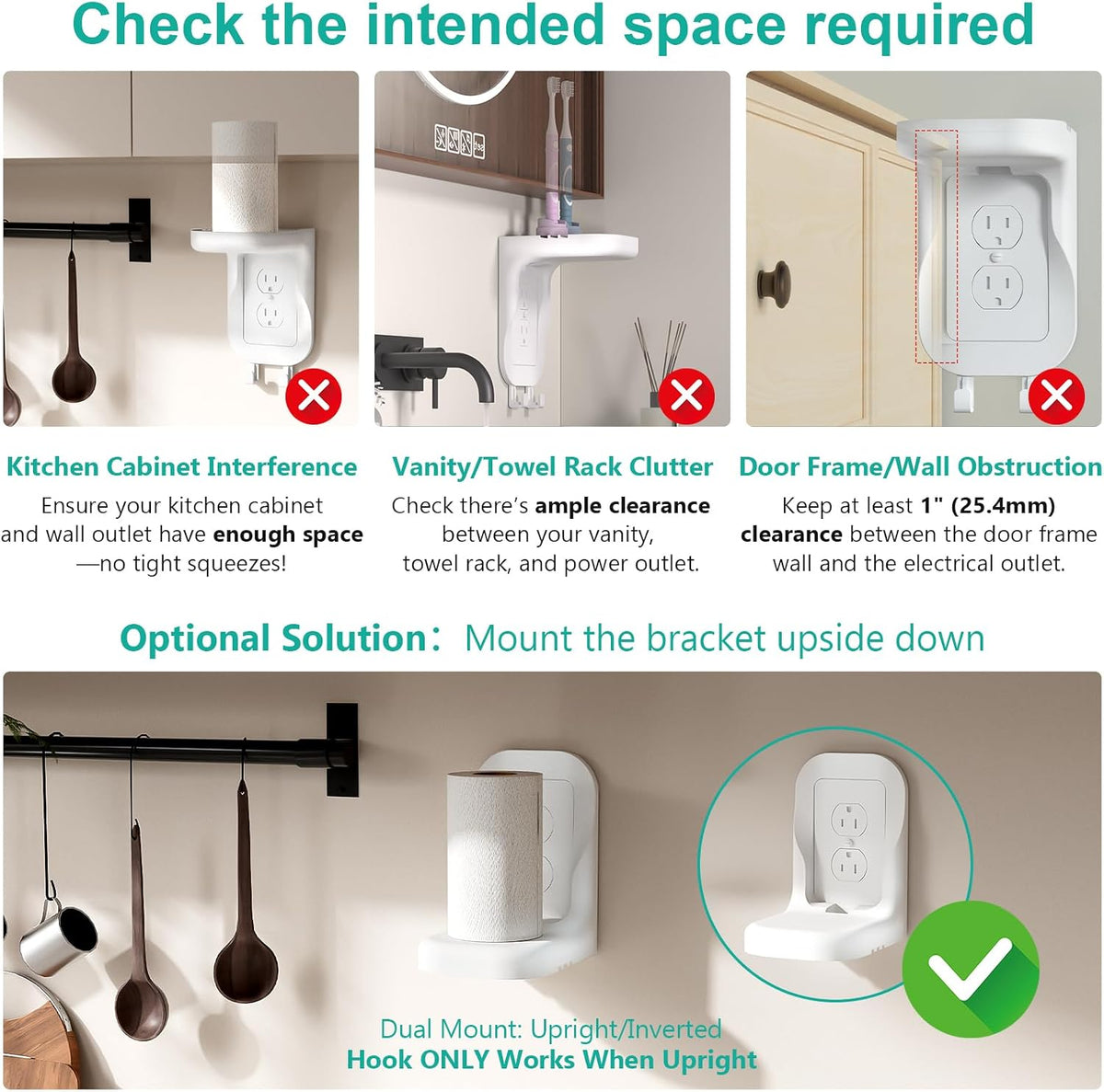 Outlet Shelf Wall Holder, Bathroom Shelf for Smart Home Decor
