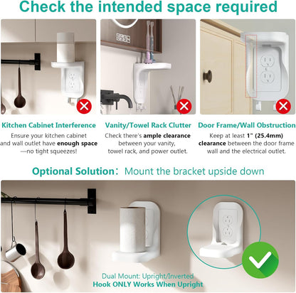 Outlet Shelf Wall Holder, Bathroom Shelf for Smart Home Decor