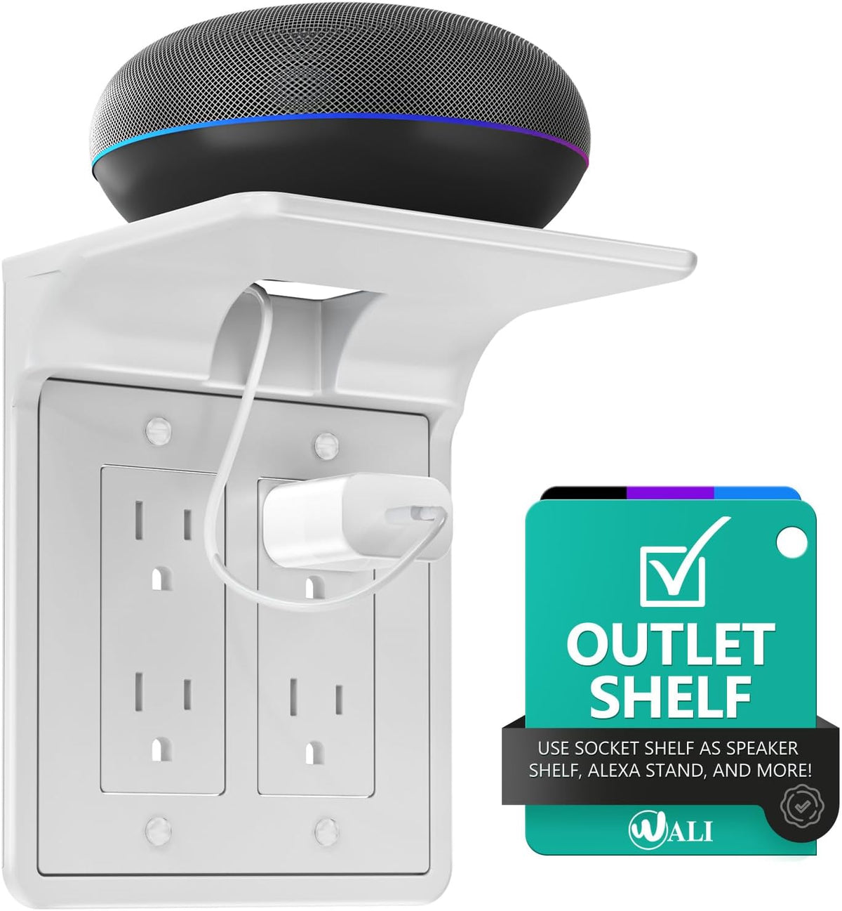 Outlet Shelf Wall Holder, Bathroom Shelf for Smart Home Decor