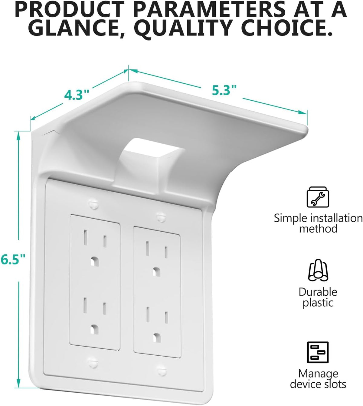 Outlet Shelf Wall Holder, Bathroom Shelf for Smart Home Decor