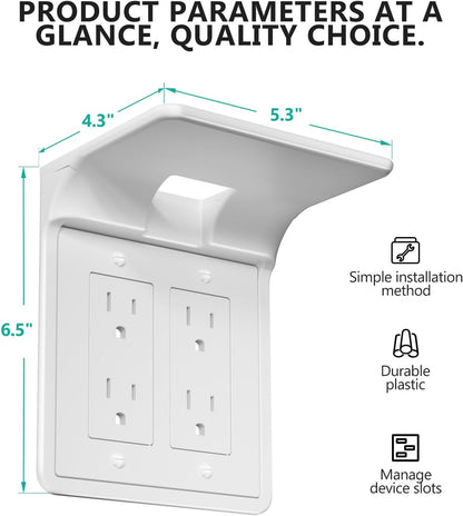 Outlet Shelf Wall Holder, Bathroom Shelf for Smart Home Decor