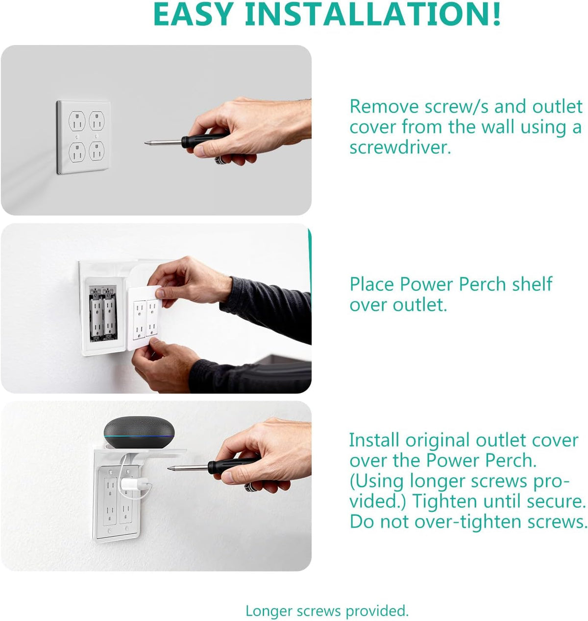 Outlet Shelf Wall Holder, Bathroom Shelf for Smart Home Decor