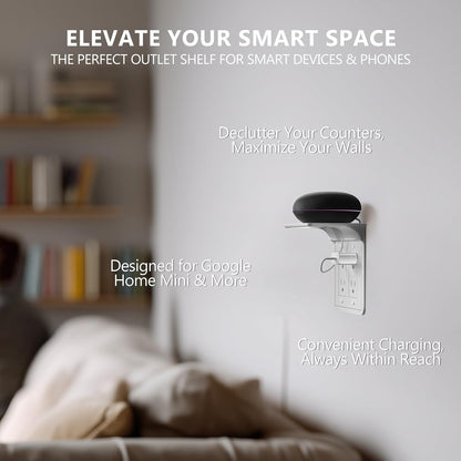 Outlet Shelf Wall Holder, Bathroom Shelf for Smart Home Decor