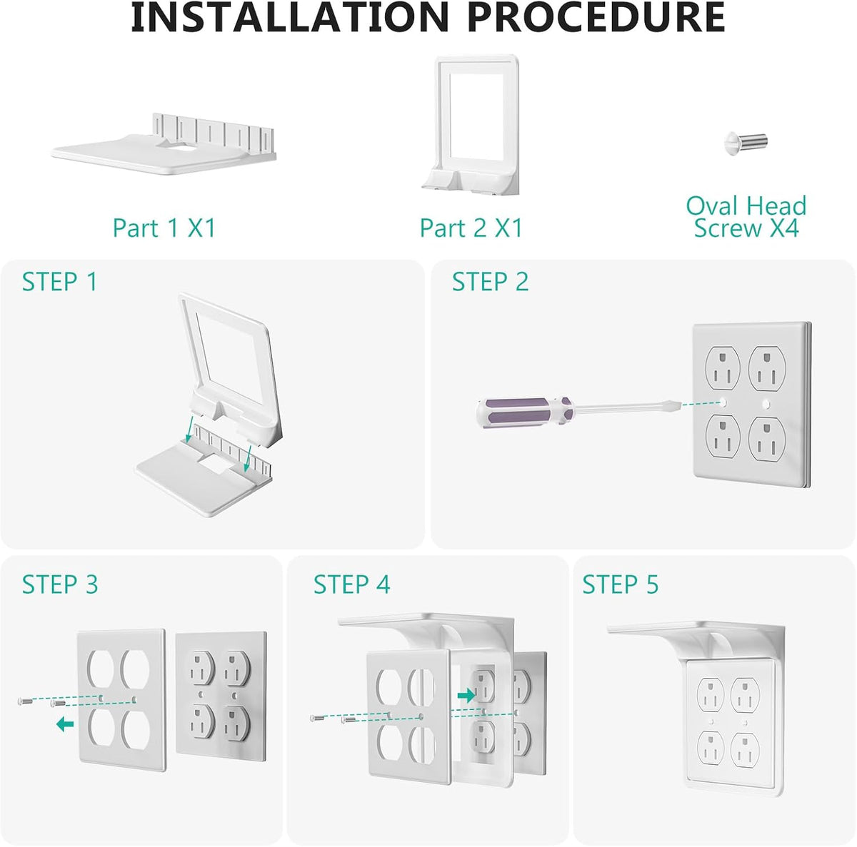 Outlet Shelf Wall Holder, Bathroom Shelf for Smart Home Decor