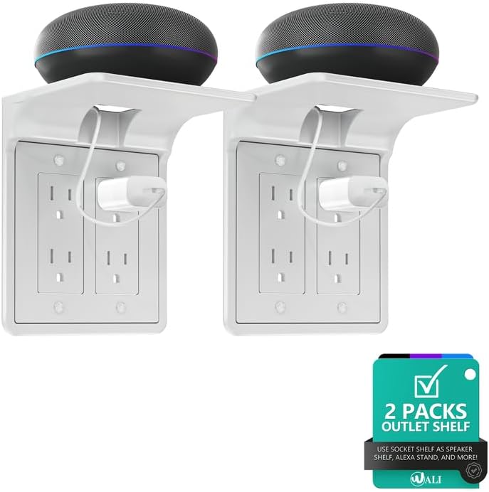 Outlet Shelf Wall Holder, Bathroom Shelf for Smart Home Decor