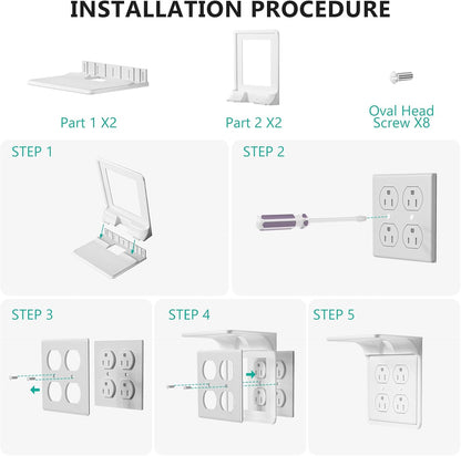 Outlet Shelf Wall Holder, Bathroom Shelf for Smart Home Decor