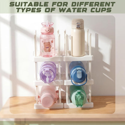 Water Bottle Organizer for Classroom Hydration Station Hold 12 Bottles Back to School Student Cup Water Bottle Holder Stackable ABS Plastic Rack for Office School Classroom Tumbler Storage