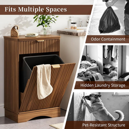 Pet Feeding Station with Storage Cabinet & 2 Elevated Bowls,Hooks,Black
