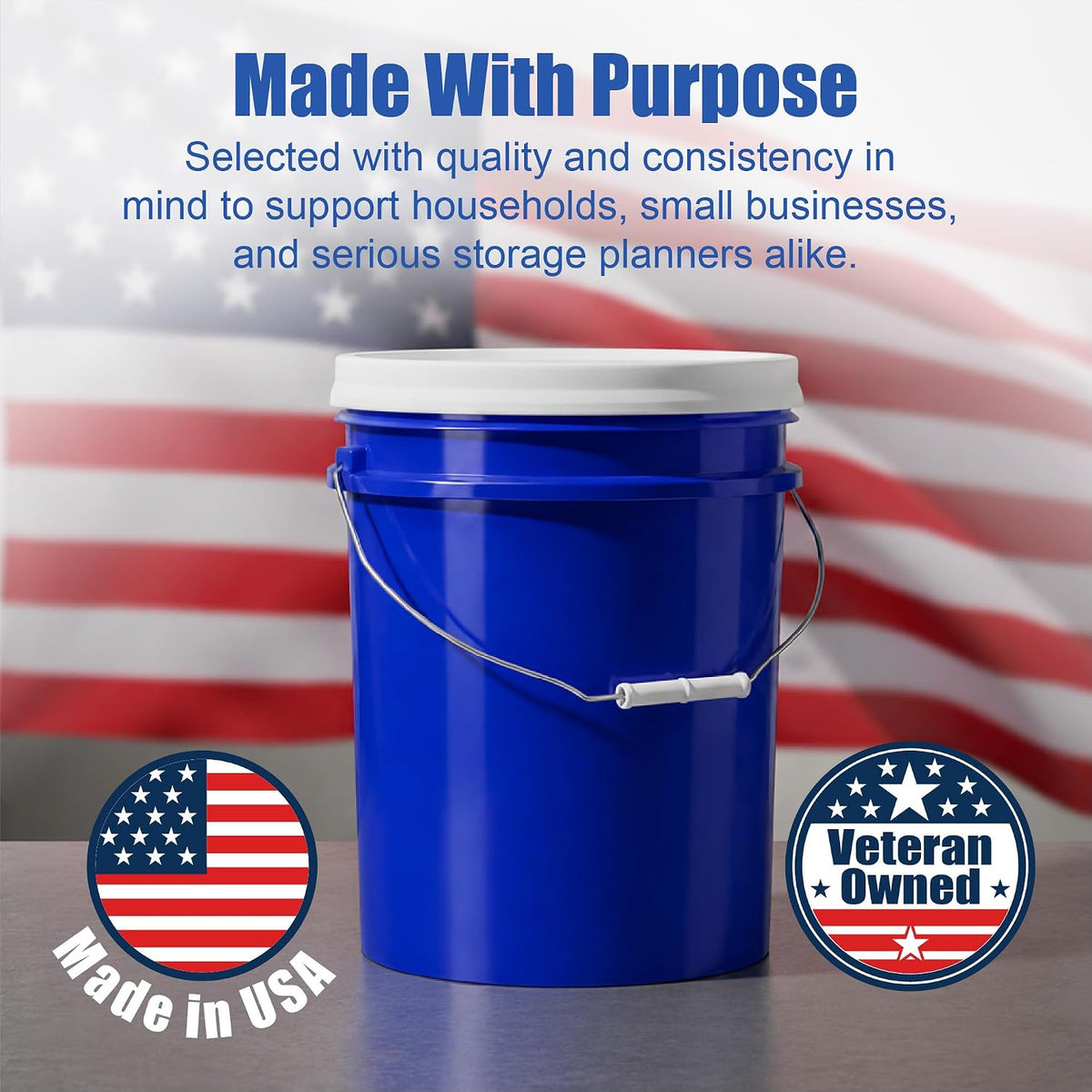 5 Gallon Bucket - Food Grade w/Lid BPA-Free, White/Green, 3