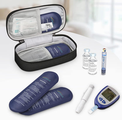 MDMAX Ice Packs for Insulin Travel Case, Reusable TSA Approved Insulin Cooler Ice Packs for Insulated Travel Medical Diabetic Supplies Storage Organizer Bag