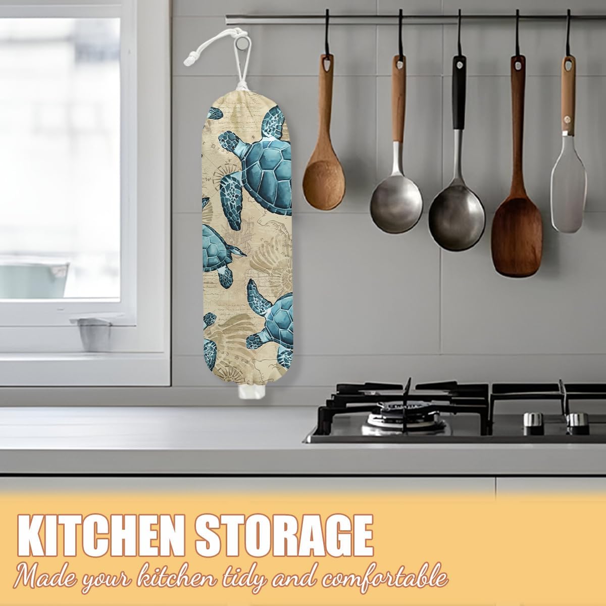 Chicken Plastic Bag Holder, Wall Mount Grocery Bag Holder | Plastic Storage bag, Pull Rope Free Adjustment, Plastic Bag Holders for Grocery Bags, Plastic Bag Dispenser for Home Kitchen