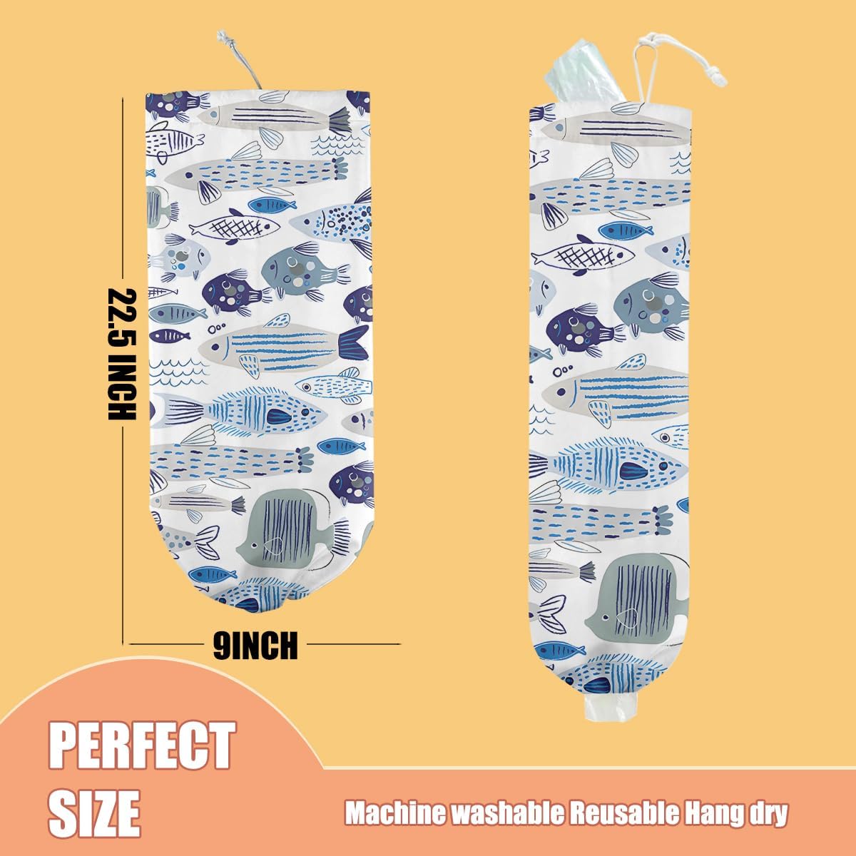 Chicken Plastic Bag Holder, Wall Mount Grocery Bag Holder | Plastic Storage bag, Pull Rope Free Adjustment, Plastic Bag Holders for Grocery Bags, Plastic Bag Dispenser for Home Kitchen