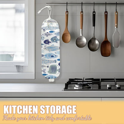 Chicken Plastic Bag Holder, Wall Mount Grocery Bag Holder | Plastic Storage bag, Pull Rope Free Adjustment, Plastic Bag Holders for Grocery Bags, Plastic Bag Dispenser for Home Kitchen
