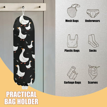 Chicken Plastic Bag Holder, Wall Mount Grocery Bag Holder | Plastic Storage bag, Pull Rope Free Adjustment, Plastic Bag Holders for Grocery Bags, Plastic Bag Dispenser for Home Kitchen