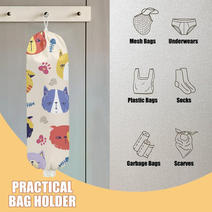 Chicken Plastic Bag Holder, Wall Mount Grocery Bag Holder | Plastic Storage bag, Pull Rope Free Adjustment, Plastic Bag Holders for Grocery Bags, Plastic Bag Dispenser for Home Kitchen