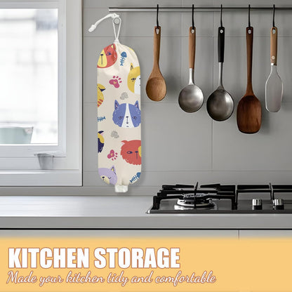 Chicken Plastic Bag Holder, Wall Mount Grocery Bag Holder | Plastic Storage bag, Pull Rope Free Adjustment, Plastic Bag Holders for Grocery Bags, Plastic Bag Dispenser for Home Kitchen