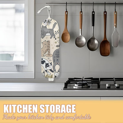 Chicken Plastic Bag Holder, Wall Mount Grocery Bag Holder | Plastic Storage bag, Pull Rope Free Adjustment, Plastic Bag Holders for Grocery Bags, Plastic Bag Dispenser for Home Kitchen