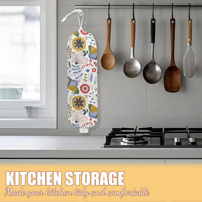 Chicken Plastic Bag Holder, Wall Mount Grocery Bag Holder | Plastic Storage bag, Pull Rope Free Adjustment, Plastic Bag Holders for Grocery Bags, Plastic Bag Dispenser for Home Kitchen
