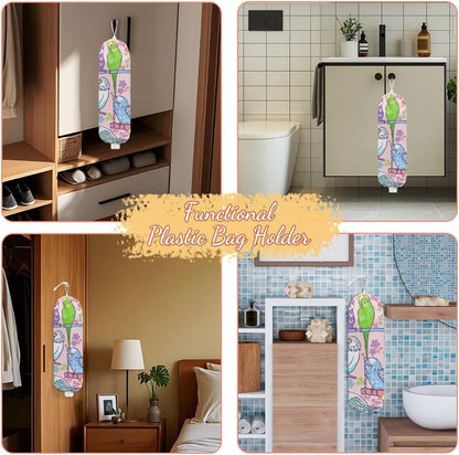 Chicken Plastic Bag Holder, Wall Mount Grocery Bag Holder | Plastic Storage bag, Pull Rope Free Adjustment, Plastic Bag Holders for Grocery Bags, Plastic Bag Dispenser for Home Kitchen
