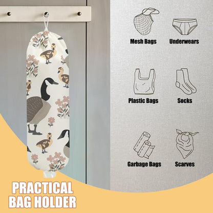Chicken Plastic Bag Holder, Wall Mount Grocery Bag Holder | Plastic Storage bag, Pull Rope Free Adjustment, Plastic Bag Holders for Grocery Bags, Plastic Bag Dispenser for Home Kitchen