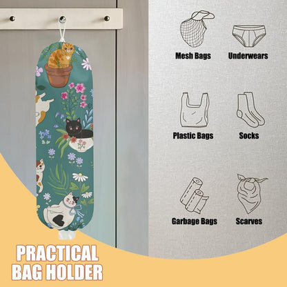Chicken Plastic Bag Holder, Wall Mount Grocery Bag Holder | Plastic Storage bag, Pull Rope Free Adjustment, Plastic Bag Holders for Grocery Bags, Plastic Bag Dispenser for Home Kitchen