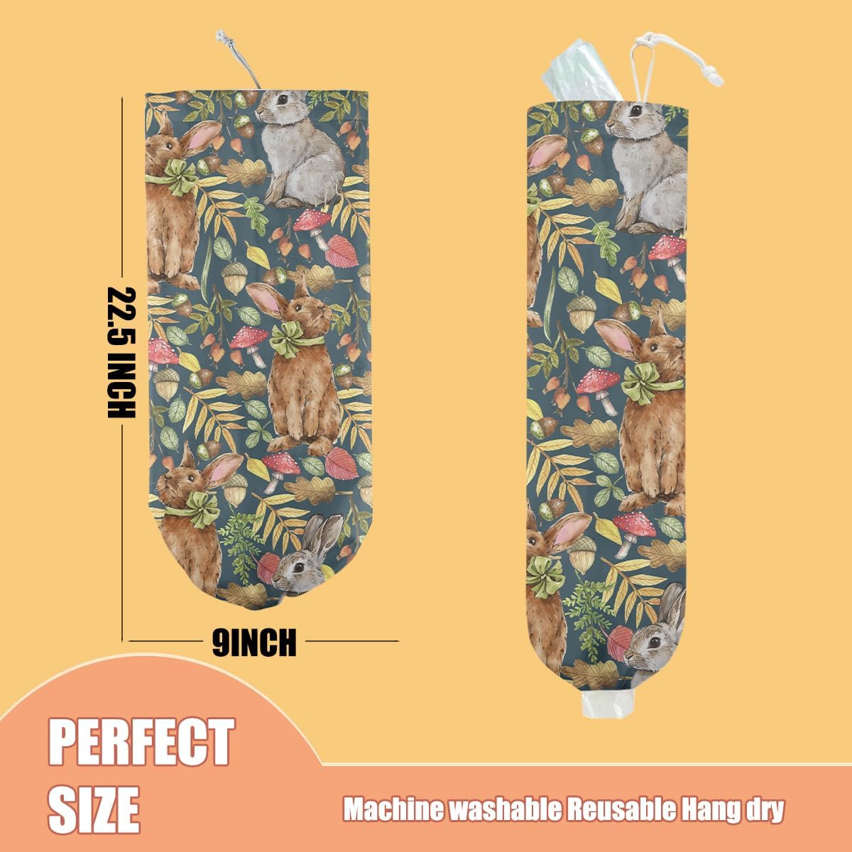 Chicken Plastic Bag Holder, Wall Mount Grocery Bag Holder | Plastic Storage bag, Pull Rope Free Adjustment, Plastic Bag Holders for Grocery Bags, Plastic Bag Dispenser for Home Kitchen