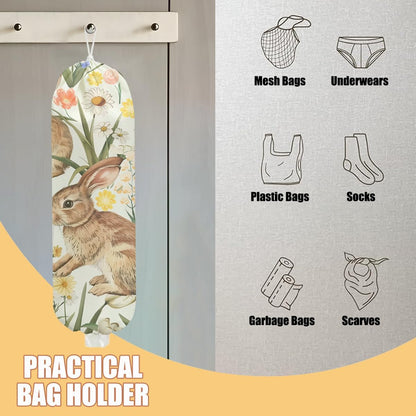Chicken Plastic Bag Holder, Wall Mount Grocery Bag Holder | Plastic Storage bag, Pull Rope Free Adjustment, Plastic Bag Holders for Grocery Bags, Plastic Bag Dispenser for Home Kitchen