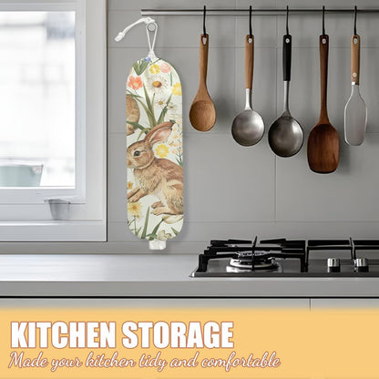 Chicken Plastic Bag Holder, Wall Mount Grocery Bag Holder | Plastic Storage bag, Pull Rope Free Adjustment, Plastic Bag Holders for Grocery Bags, Plastic Bag Dispenser for Home Kitchen