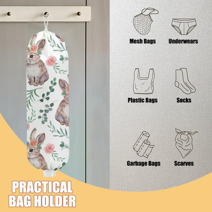 Chicken Plastic Bag Holder, Wall Mount Grocery Bag Holder | Plastic Storage bag, Pull Rope Free Adjustment, Plastic Bag Holders for Grocery Bags, Plastic Bag Dispenser for Home Kitchen