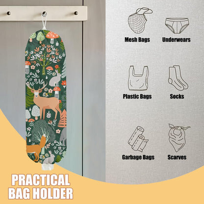 Chicken Plastic Bag Holder, Wall Mount Grocery Bag Holder | Plastic Storage bag, Pull Rope Free Adjustment, Plastic Bag Holders for Grocery Bags, Plastic Bag Dispenser for Home Kitchen
