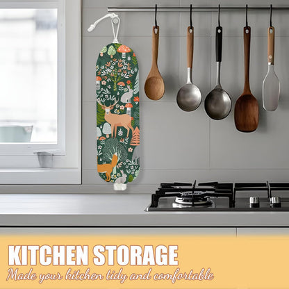 Chicken Plastic Bag Holder, Wall Mount Grocery Bag Holder | Plastic Storage bag, Pull Rope Free Adjustment, Plastic Bag Holders for Grocery Bags, Plastic Bag Dispenser for Home Kitchen