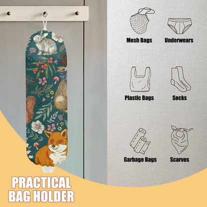 Chicken Plastic Bag Holder, Wall Mount Grocery Bag Holder | Plastic Storage bag, Pull Rope Free Adjustment, Plastic Bag Holders for Grocery Bags, Plastic Bag Dispenser for Home Kitchen