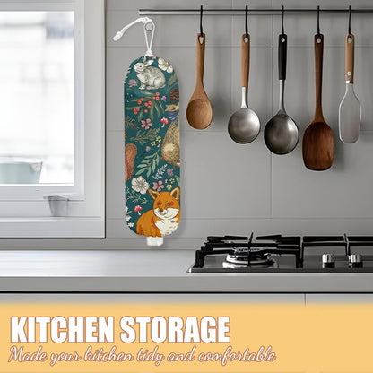 Chicken Plastic Bag Holder, Wall Mount Grocery Bag Holder | Plastic Storage bag, Pull Rope Free Adjustment, Plastic Bag Holders for Grocery Bags, Plastic Bag Dispenser for Home Kitchen