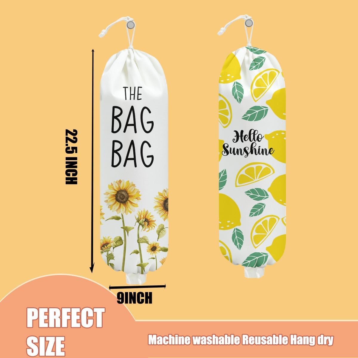 Chicken Plastic Bag Holder, Wall Mount Grocery Bag Holder | Plastic Storage bag, Pull Rope Free Adjustment, Plastic Bag Holders for Grocery Bags, Plastic Bag Dispenser for Home Kitchen