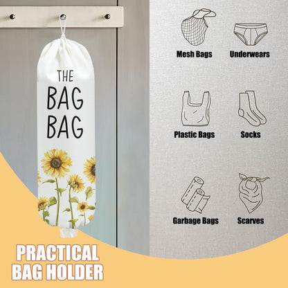Chicken Plastic Bag Holder, Wall Mount Grocery Bag Holder | Plastic Storage bag, Pull Rope Free Adjustment, Plastic Bag Holders for Grocery Bags, Plastic Bag Dispenser for Home Kitchen