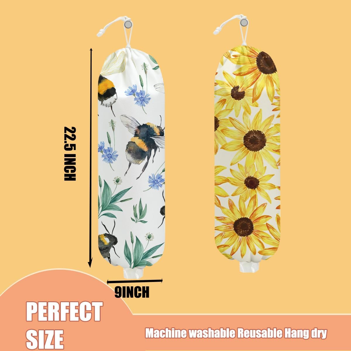 Chicken Plastic Bag Holder, Wall Mount Grocery Bag Holder | Plastic Storage bag, Pull Rope Free Adjustment, Plastic Bag Holders for Grocery Bags, Plastic Bag Dispenser for Home Kitchen