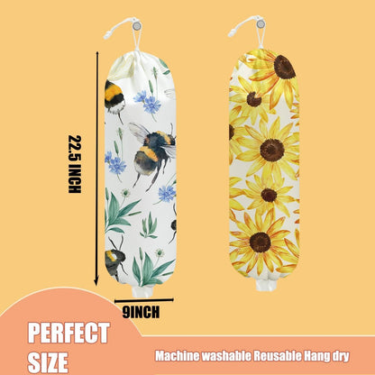 Chicken Plastic Bag Holder, Wall Mount Grocery Bag Holder | Plastic Storage bag, Pull Rope Free Adjustment, Plastic Bag Holders for Grocery Bags, Plastic Bag Dispenser for Home Kitchen
