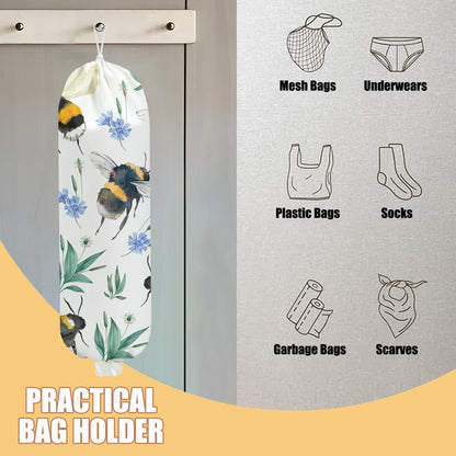 Chicken Plastic Bag Holder, Wall Mount Grocery Bag Holder | Plastic Storage bag, Pull Rope Free Adjustment, Plastic Bag Holders for Grocery Bags, Plastic Bag Dispenser for Home Kitchen