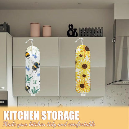 Chicken Plastic Bag Holder, Wall Mount Grocery Bag Holder | Plastic Storage bag, Pull Rope Free Adjustment, Plastic Bag Holders for Grocery Bags, Plastic Bag Dispenser for Home Kitchen