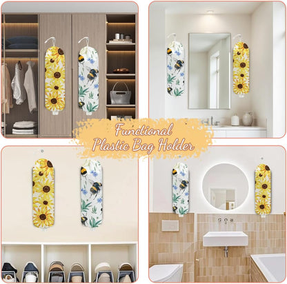 Chicken Plastic Bag Holder, Wall Mount Grocery Bag Holder | Plastic Storage bag, Pull Rope Free Adjustment, Plastic Bag Holders for Grocery Bags, Plastic Bag Dispenser for Home Kitchen