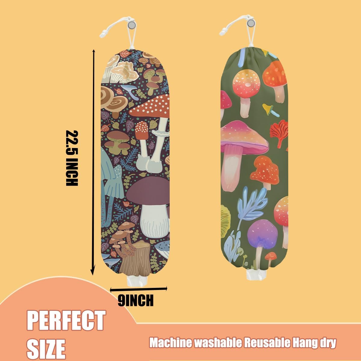 Chicken Plastic Bag Holder, Wall Mount Grocery Bag Holder | Plastic Storage bag, Pull Rope Free Adjustment, Plastic Bag Holders for Grocery Bags, Plastic Bag Dispenser for Home Kitchen